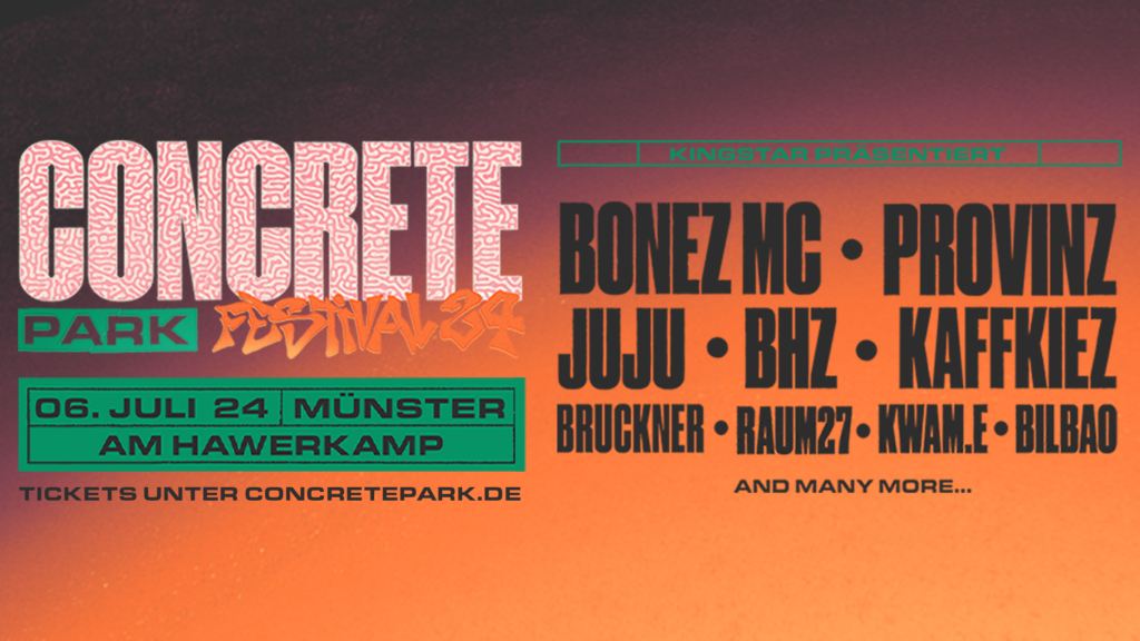 CONCRETE PARK FESTIVAL 2024 NEUES FESTIVAL AM HAWERKAMP MIT BONEZ MC